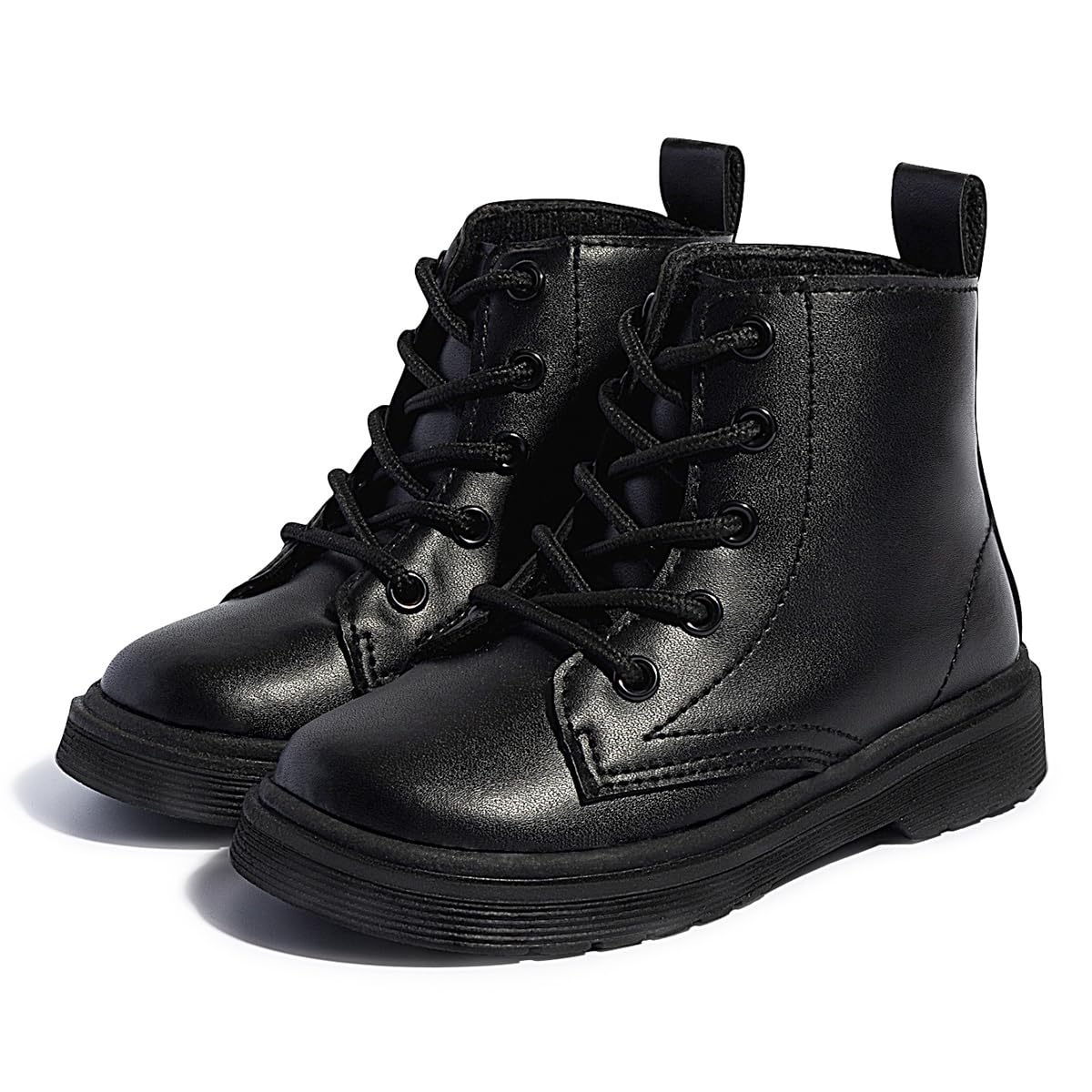 Miamooi Toddler Girls Boys Combat Ankle Boots - Waterproof Leather Chelsea Booties for Kids - Comfortable Outdoor Fall Shoes for Toddlers & Little Kids - Perfect for Playground, School & Rainy Day Adventures