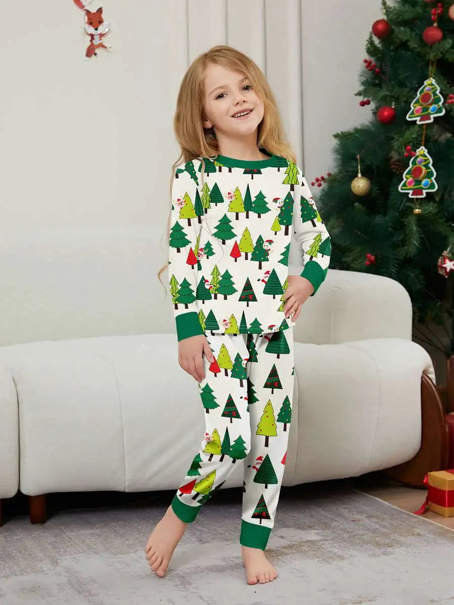 Christmas Tree Matching Family Christmas Pajamas Set - Cozy Holiday Pjs for Family Photos & Festive Gatherings