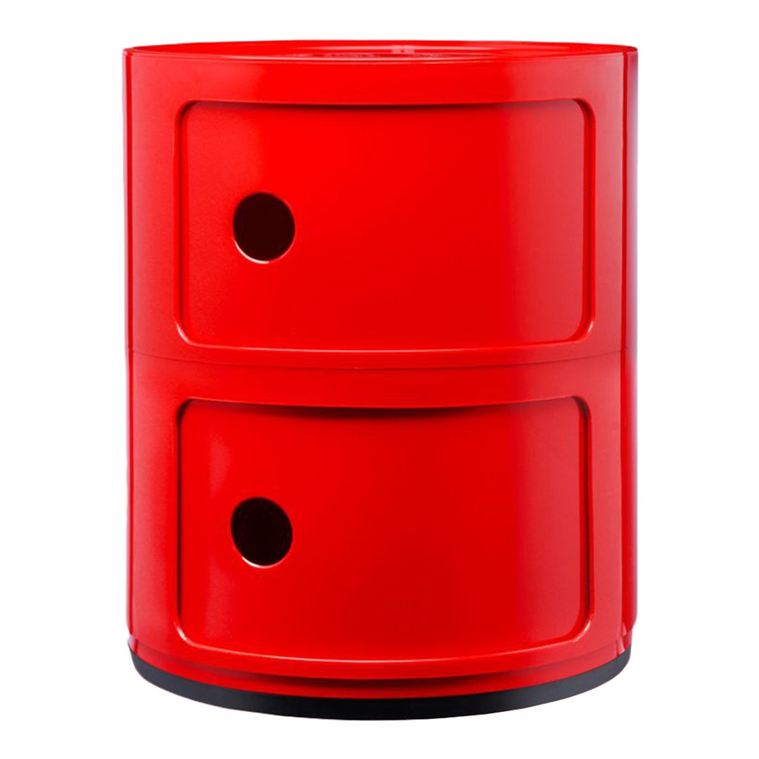 Componibili Round 2-Door Storage Tower - Modern Modular Cabinet for Bedroom, Living Room & Office Organization
