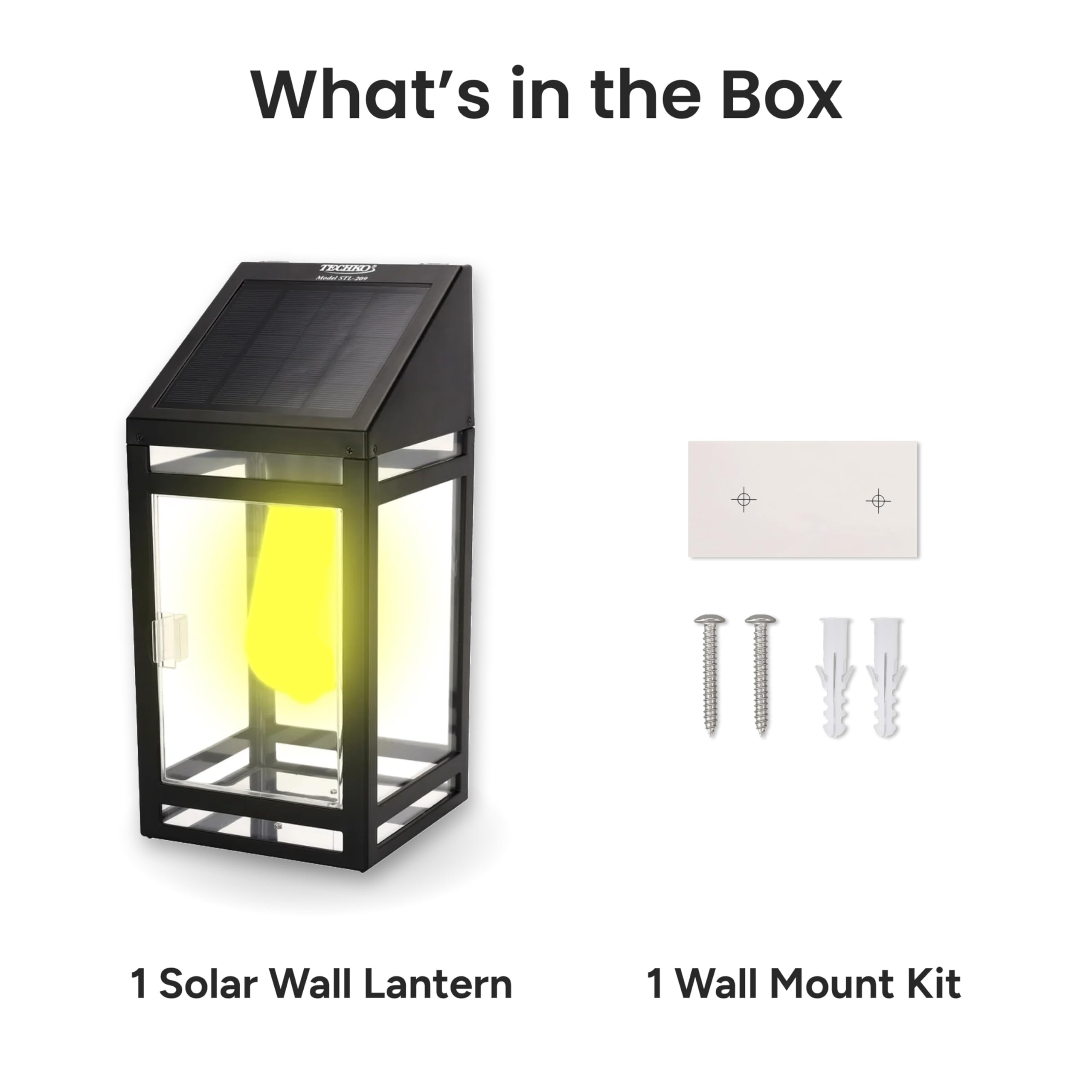 Solar Powered Outdoor Wall Lantern with LED Edison Bulb - IP65 Waterproof, 12+ Hours Battery Life, Clear Glass Panel (1-Pack) - Perfect for Patio, Garden, Porch & Backyard Lighting