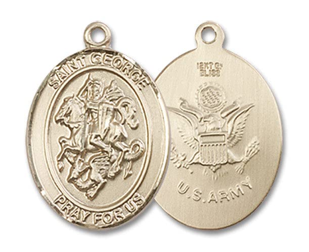 St. George Army Medal Pendant Necklace - Authentic Military Jewelry Made in USA - Perfect for Veterans Day, Memorial Day & Military Appreciation Gifts