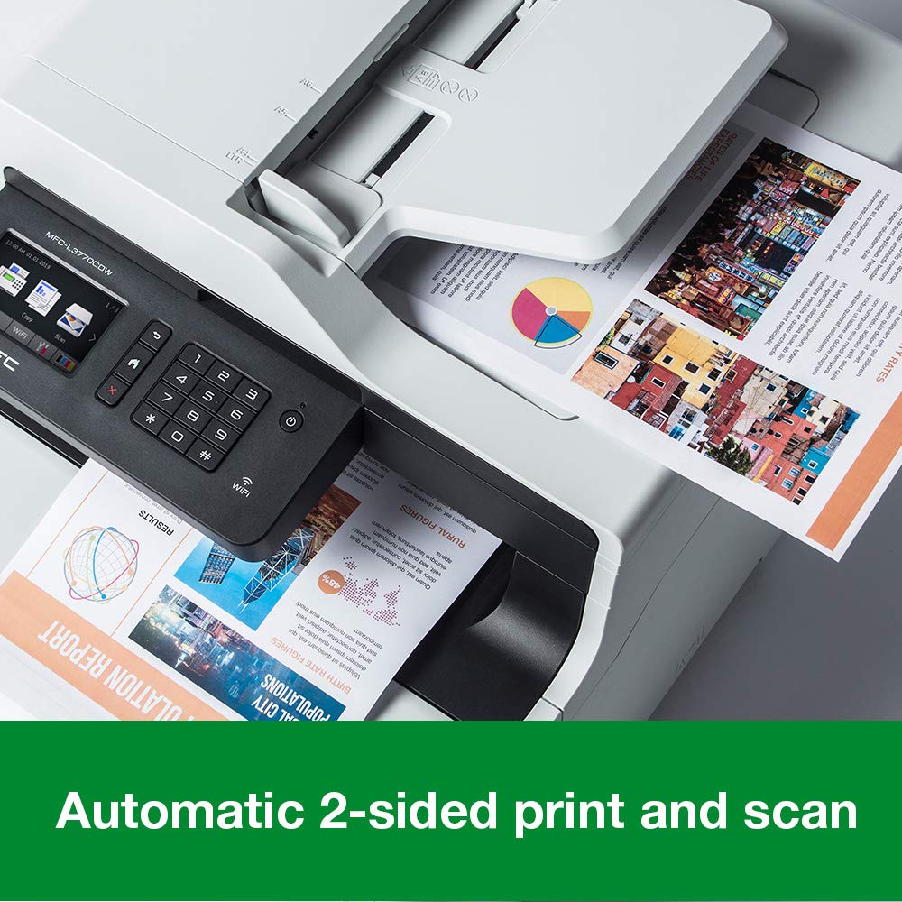 Brother MFC-L3770CDW Wireless Color Laser Printer - A4 Printing, Copying, Scanning & Fax with Automatic Duplex (Ideal for Home Office & Small Business Productivity)