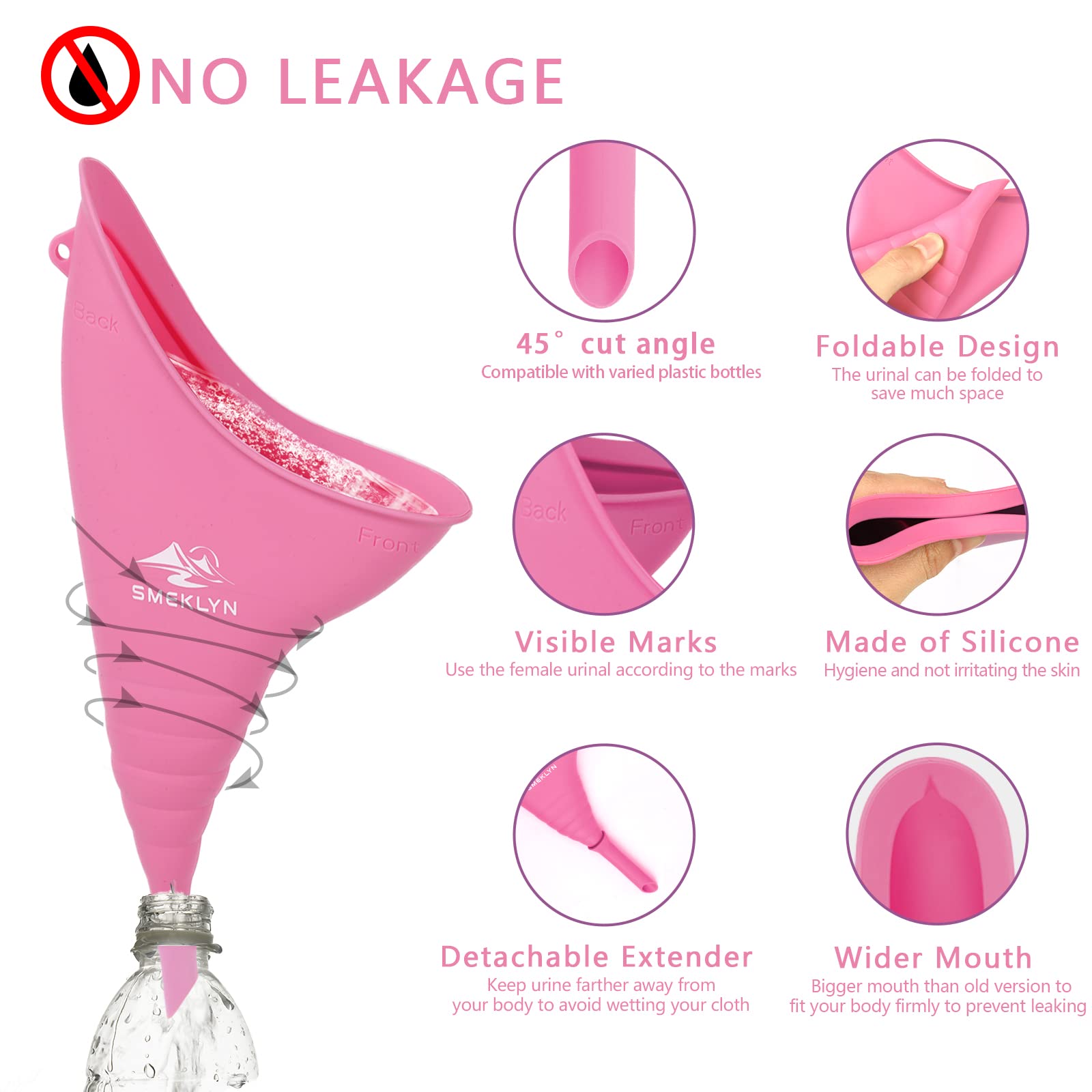 Reusable Silicone Female Urinal for Camping, Hiking & Travel