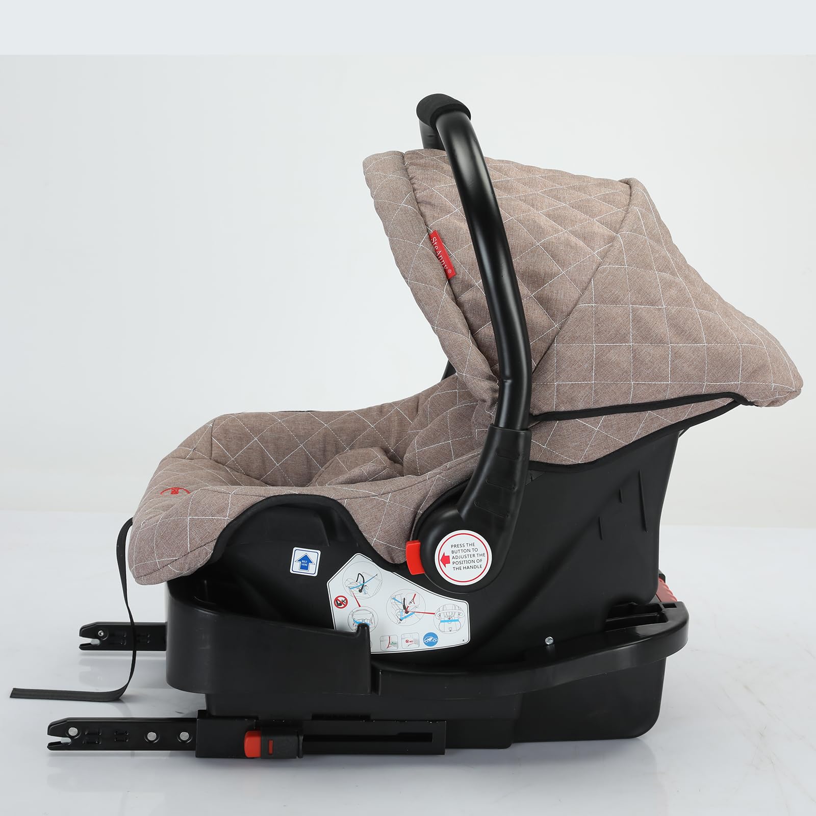 3 in 1 Baby Travel System - Reversible Stroller with Luxury High Landscape Pram & Foldable Design | UDV9-KHAKI with Base | Perfect for Newborns, Toddlers & Traveling Families (Ideal for Shopping, Park Walks & Air Travel)