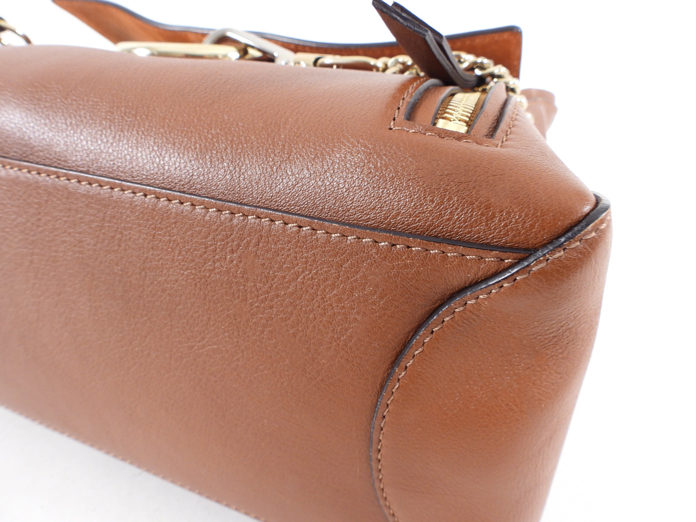 Chloe Faye Day Medium Double Carry Bag in Tan Leather - Premium Genuine Leather Shoulder Bag for Women - Perfect for Work, Travel & Everyday Use