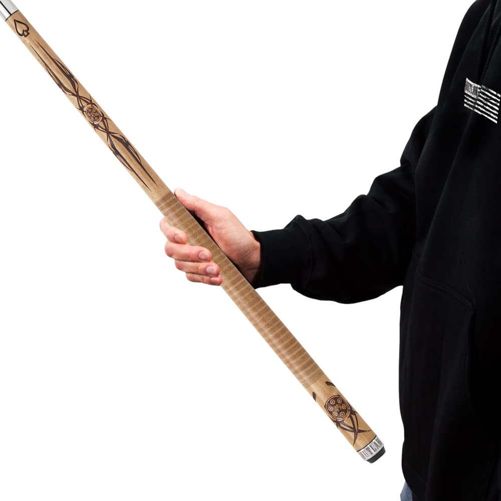 OUTLAW OL09 Original Pool Cue - Premium Brown Stained Maple Shaft with .45 Bullet Chamber Design | Professional Billiard Stick for Pool Halls, Game Rooms & Home Recreation