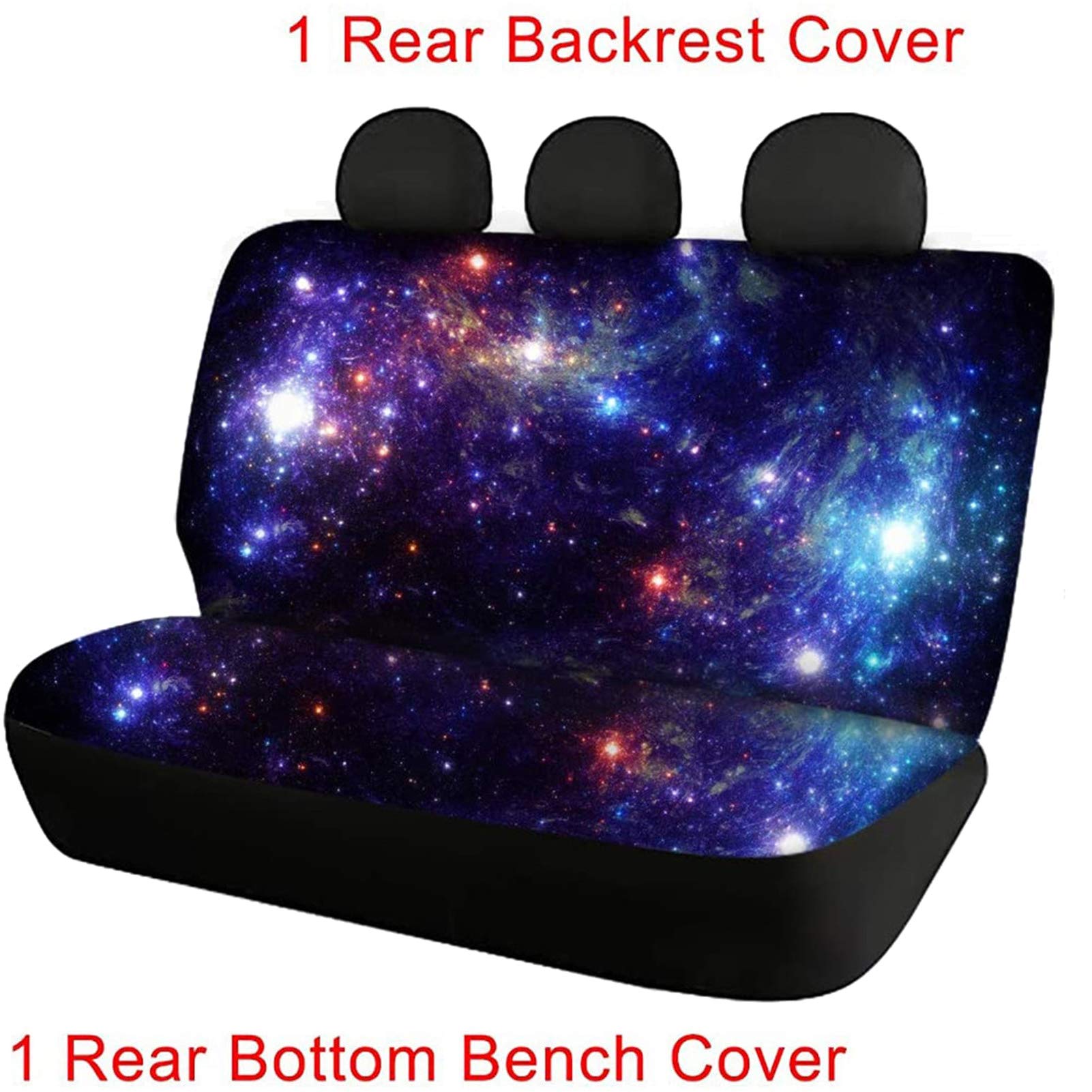 ZFRXIGN Galaxy Print Car Seat Cover - Waterproof & Durable Back Seat Protector for Women & Men, Universal Fit for SUV, Sedan, Truck - Pet & Child Safe All-Weather Vehicle Accessories (Purple/Blue) - Perfect for Road Trips, Family Outings & Pet Travel