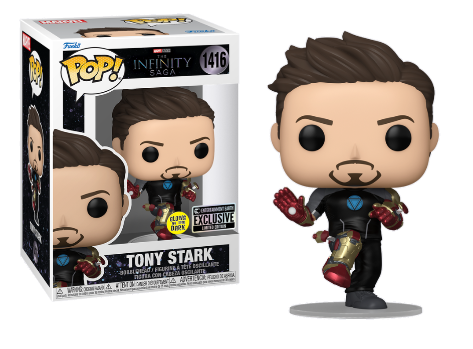 Marvel Tony Stark MK2 Armor Glow-in-the-Dark Pop Vinyl Figure - Collectible Entertainment Earth Exclusive for Marvel Fans & Home Decor