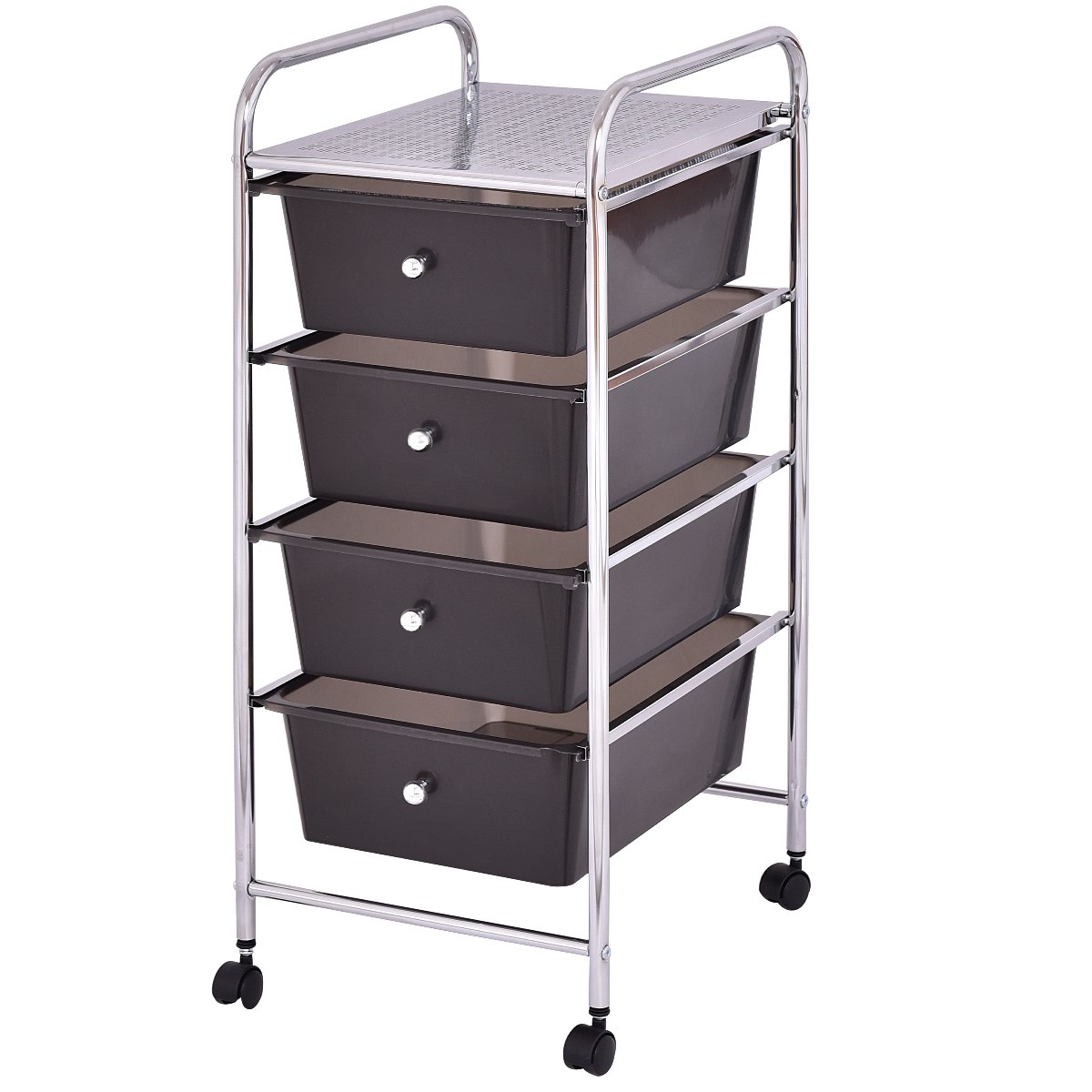 Happygrill 4-Drawer Rolling Storage Cart with Locking Wheels - Mobile Organizer for Home Office, Craft Supplies, Scrapbooking & Paper Storage - Perfect for Office Organization, Classroom & Craft Room
