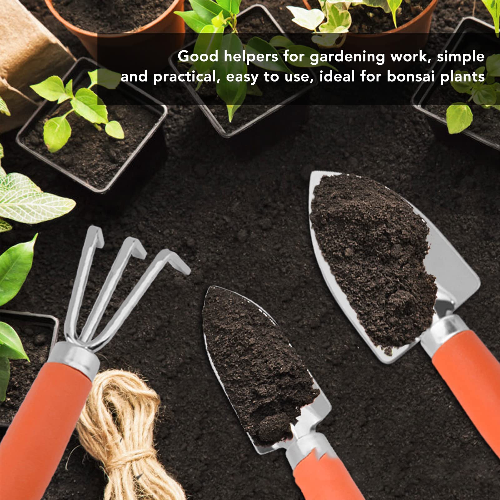 Mokylor 3-Piece Stainless Steel Garden Tool Set for Women - Mini Hand Shovel, Trowel, Cultivator for Succulents, Indoor Plants & Small Gardening Projects | Perfect for Home, Office & Gift Giving