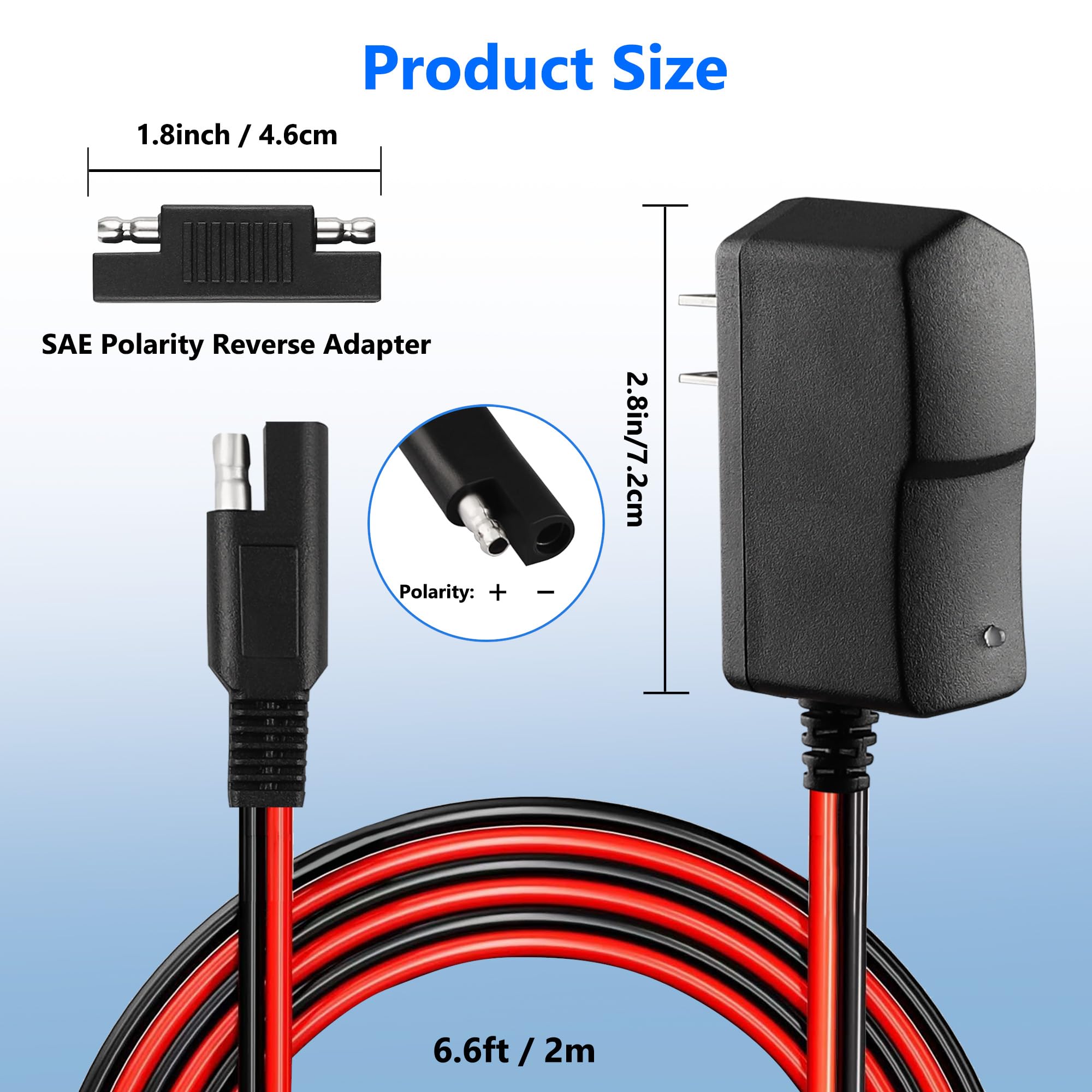 SAE Connector 6V Battery Charger for Kids Ride-On Cars - Compatible with Disney, Marvel Avengers, Frozen, Minnie Mouse, Cars McQueen & More | Perfect for Toy ATVs, Quad Bikes & Electric Vehicles