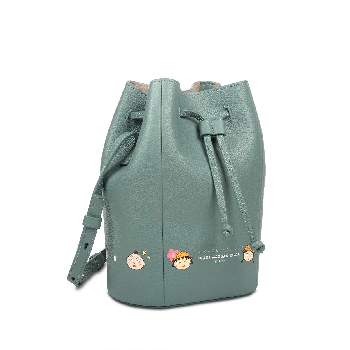 Samuel Ashley x Chibi Maruko Chan Genuine Leather Bucket Bag for Women | Cute Anime Crossbody Purse | Perfect for Daily Use, Travel & Cosplay