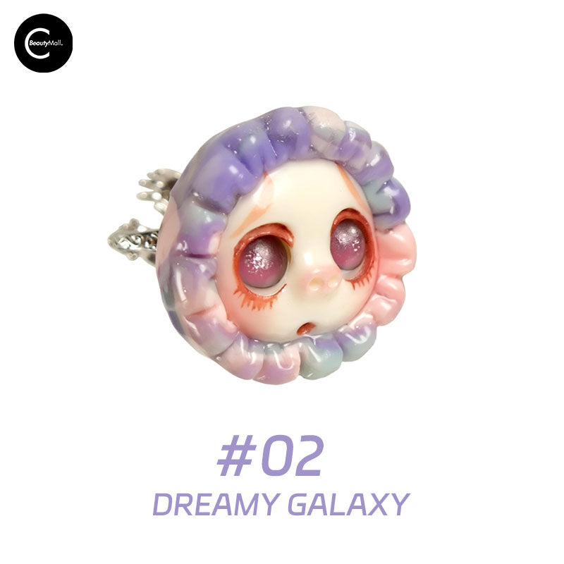 QUANDO Starry Sky Pig Series - Handmade Polymer Clay & Sterling Silver Adjustable Ring for Women | Boho Chic Jewelry Gift for Birthday, Anniversary & Everyday Wear