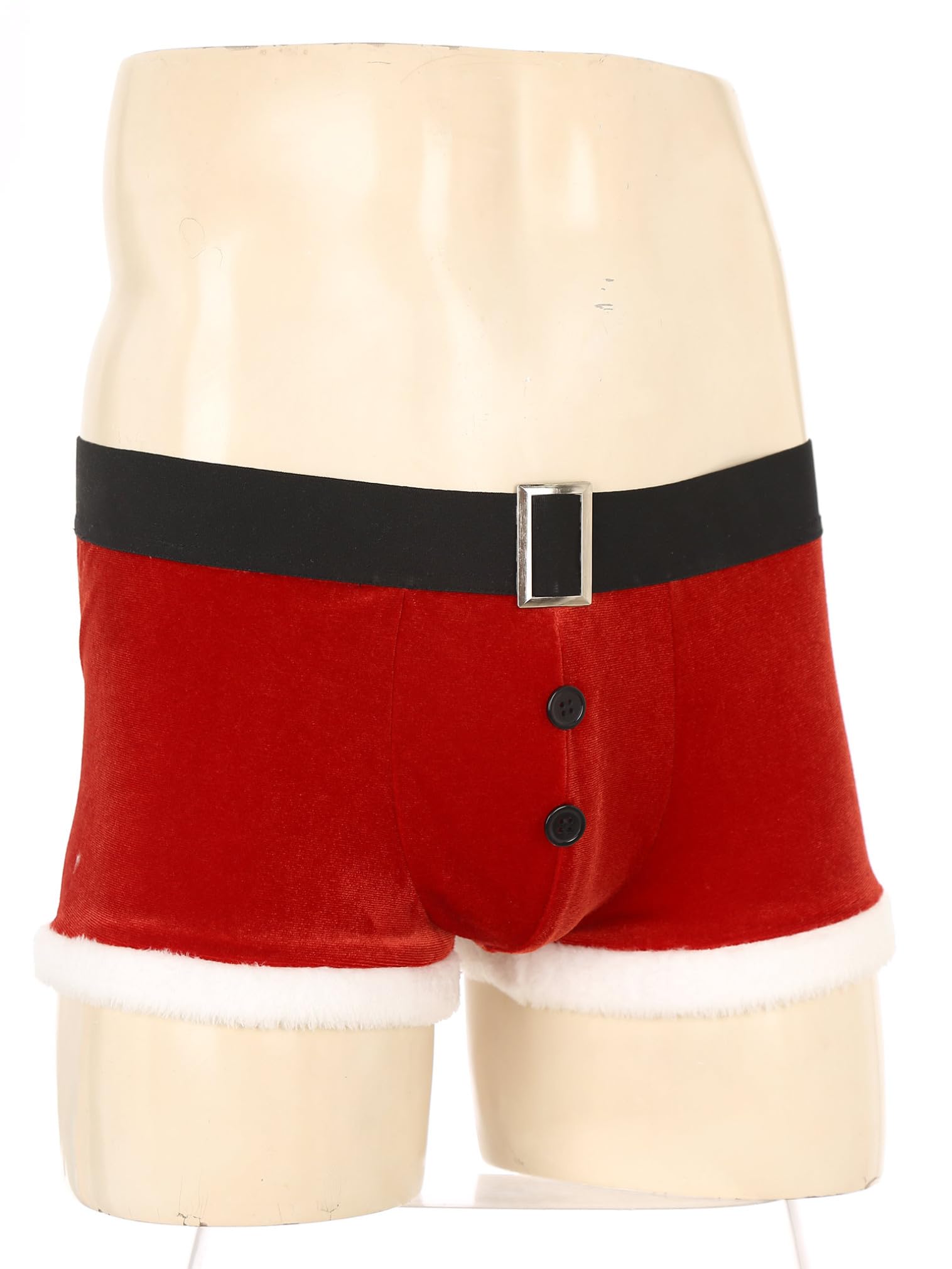 FEESHOW Men's Christmas Holiday Santa Claus Boxer Shorts - Festive Underwear for Xmas Parties & Gifts
