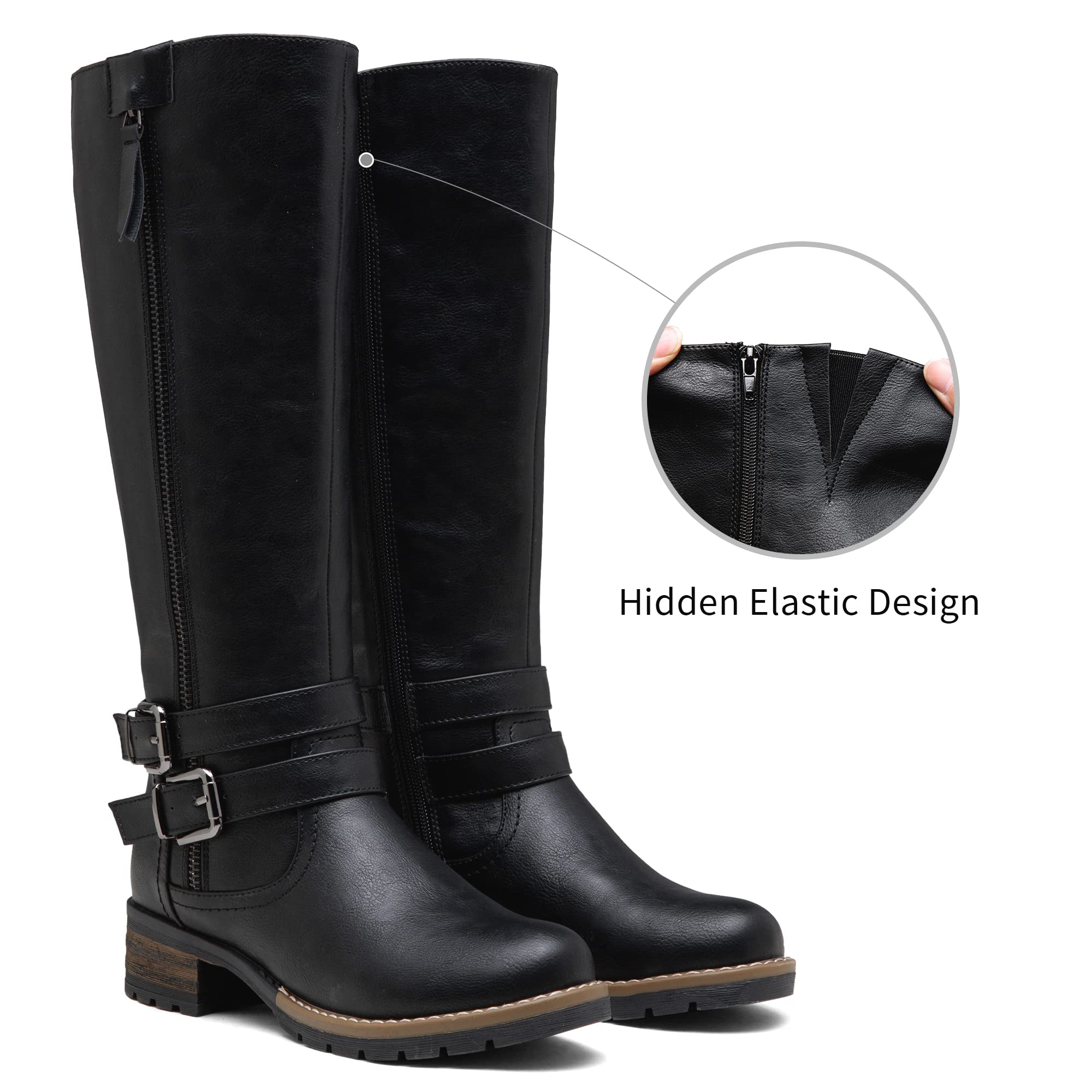 Jeossy 9660 Women's Knee High Riding Boots - Classic Tall Boots with Low Heel, Inside Functional Zipper & Decorative Outer Zip | Perfect for Equestrian, Casual Wear & Winter Fashion