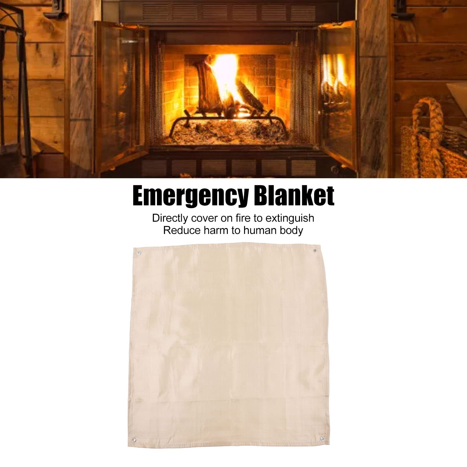 Fiberglass Fire Retardant Blanket - Emergency Fire Safety Blanket for Kitchen, Home & Camping - Flame Resistant Blanket for Cooking, Grill, BBQ & Fireplace Safety