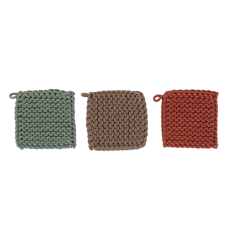 Handmade Crochet Pot Holder Set - Heat Resistant Kitchen Accessories for Cooking, Baking & Serving - Perfect for Hot Pans, Dishes & Trivets