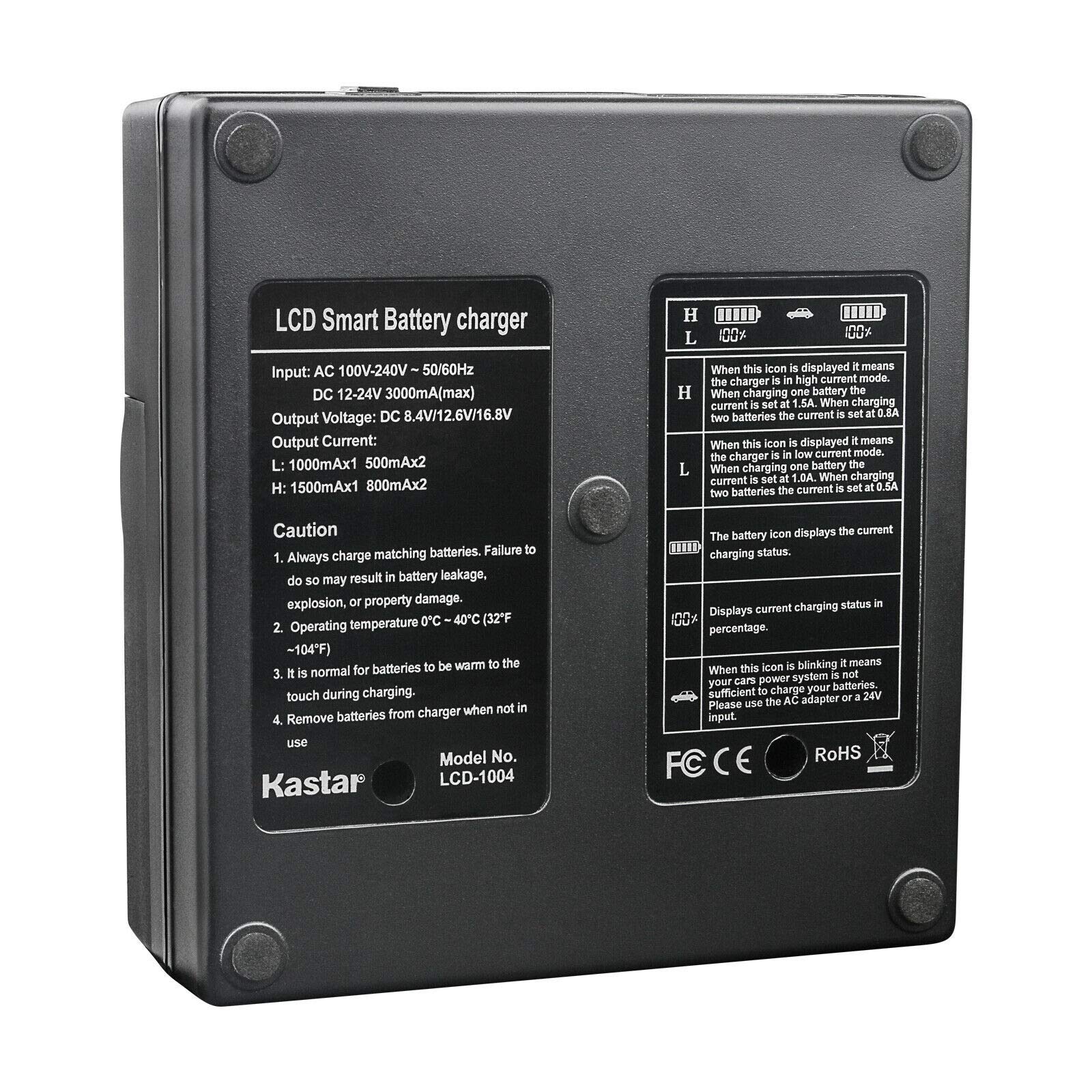 Kastar AC LCD Dual Fast Charger for Olympus OM System BLX-1 Battery - Compatible with BCX-1 Charger & OM-1 Camera - 7.2V Output - Perfect for Travel & Professional Photography