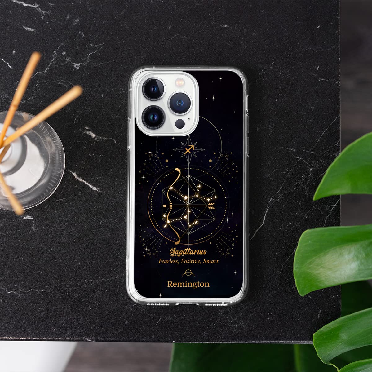 Custom Zodiac Sagittarius Astrology Horoscope Phone Case for iPhone 16/15/14/13/12/11/XR/X/XS/8/7 Plus/Mini/Pro Max - Personalized Star Sign Birthday Gift for Travelers & Adventurers