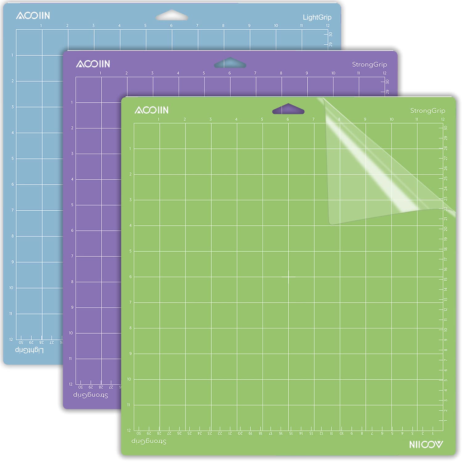 AOOIIN 3-Pack Cutting Mat Replacement for Cricut Explore One/Air/Air 2/Maker - Self-Healing Craft Cutting Mats for Vinyl, Paper, Fabric - Perfect for DIY Projects, Scrapbooking & Crafting