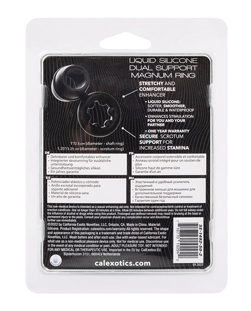 Alpha Liquid Silicone Dual Magnum Ring - Black - Comfortable & Durable Cocktail Ring for Women - Perfect for Parties, Weddings & Evening Events