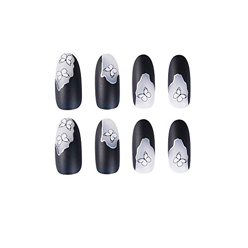 Black Manicure Tool - Artificial Full Cover False Nails, Wearable Nail Tips for Women | Perfect for Parties, Weddings & Daily Nail Art