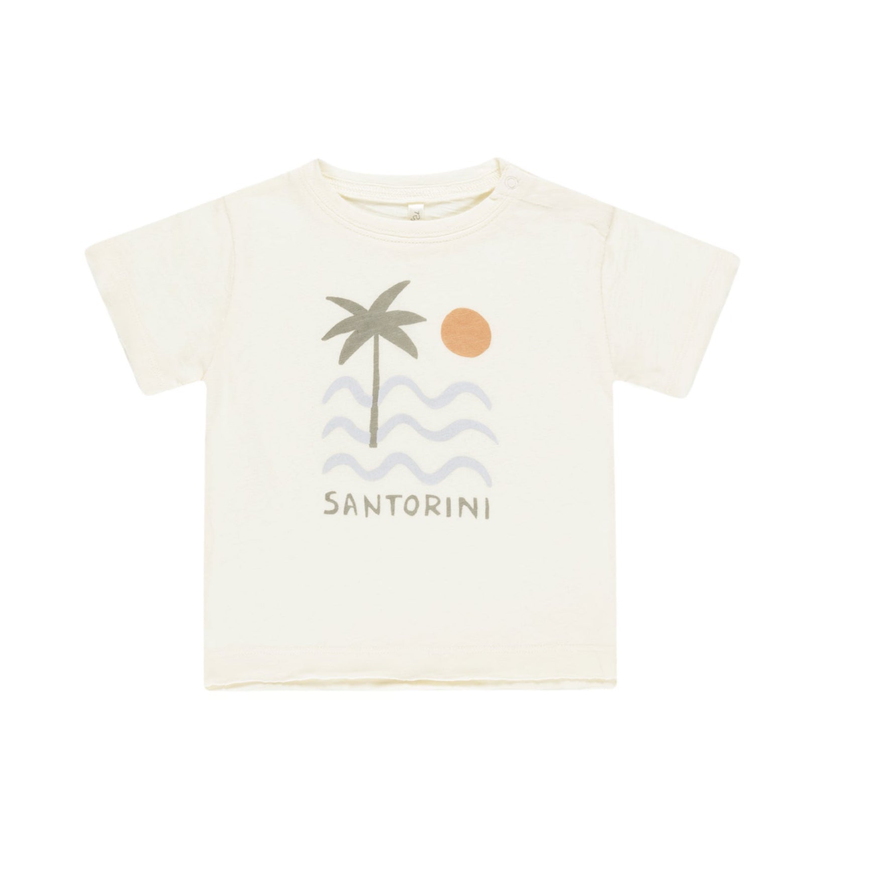 Raw Edge Tee | Santorini Style Women's T-Shirt | Soft Cotton Casual Top | Perfect for Summer Outfits & Beach Vacations