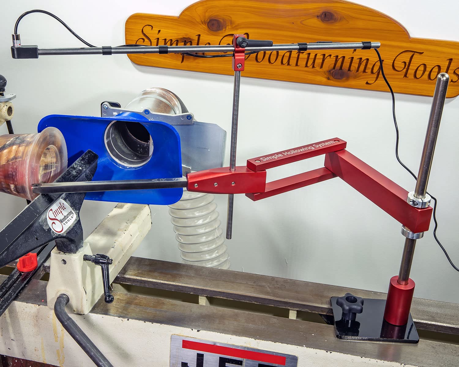 Laser Hollowing System for Woodturning - Stabilizer & Guide for Hollowing Wood with Full-Size Woodturning Tools | Perfect for Bowl Turning, Vase Making & Lathe Projects (SHS with Laser)