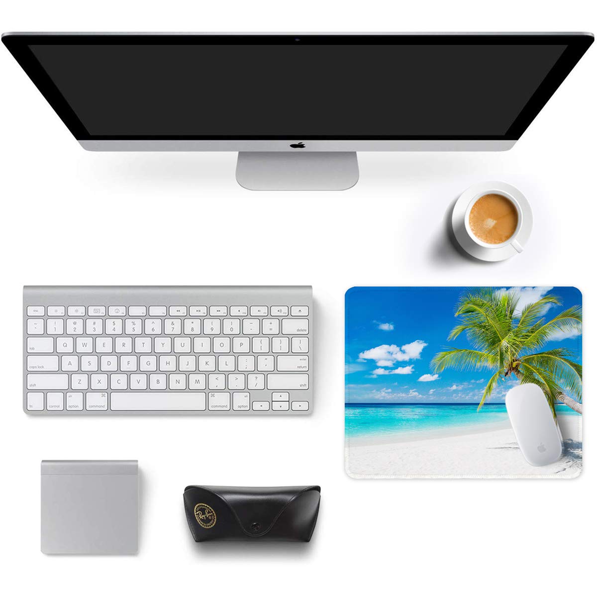 Premium Non-Slip Mouse Pad 12x10 Inch - Thick Rubber Gaming Mouse Mat with Stitched Edges & Waterproof Design - Cute Beach Pattern for Office, Computer, Work & Gaming - Perfect for Home, Office & Gaming Setups