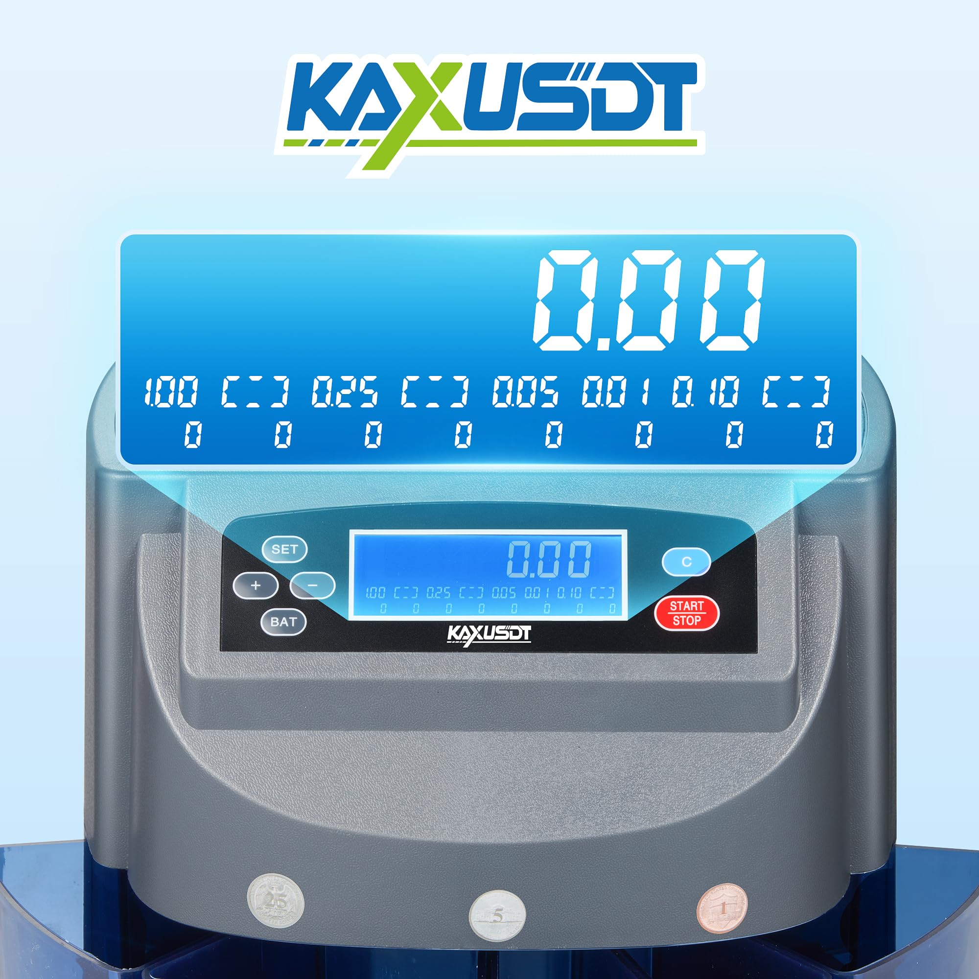 Electric Coin Counter & Sorter Machine for US Coins - LCD Display, 270 Coins/Min Sorting Speed, 500 Coins Capacity | Automatic Coin Wrapping for Pennies, Nickels, Dimes, Quarters & Half Dollars | Perfect for Banks, Retail Stores & Small Businesses