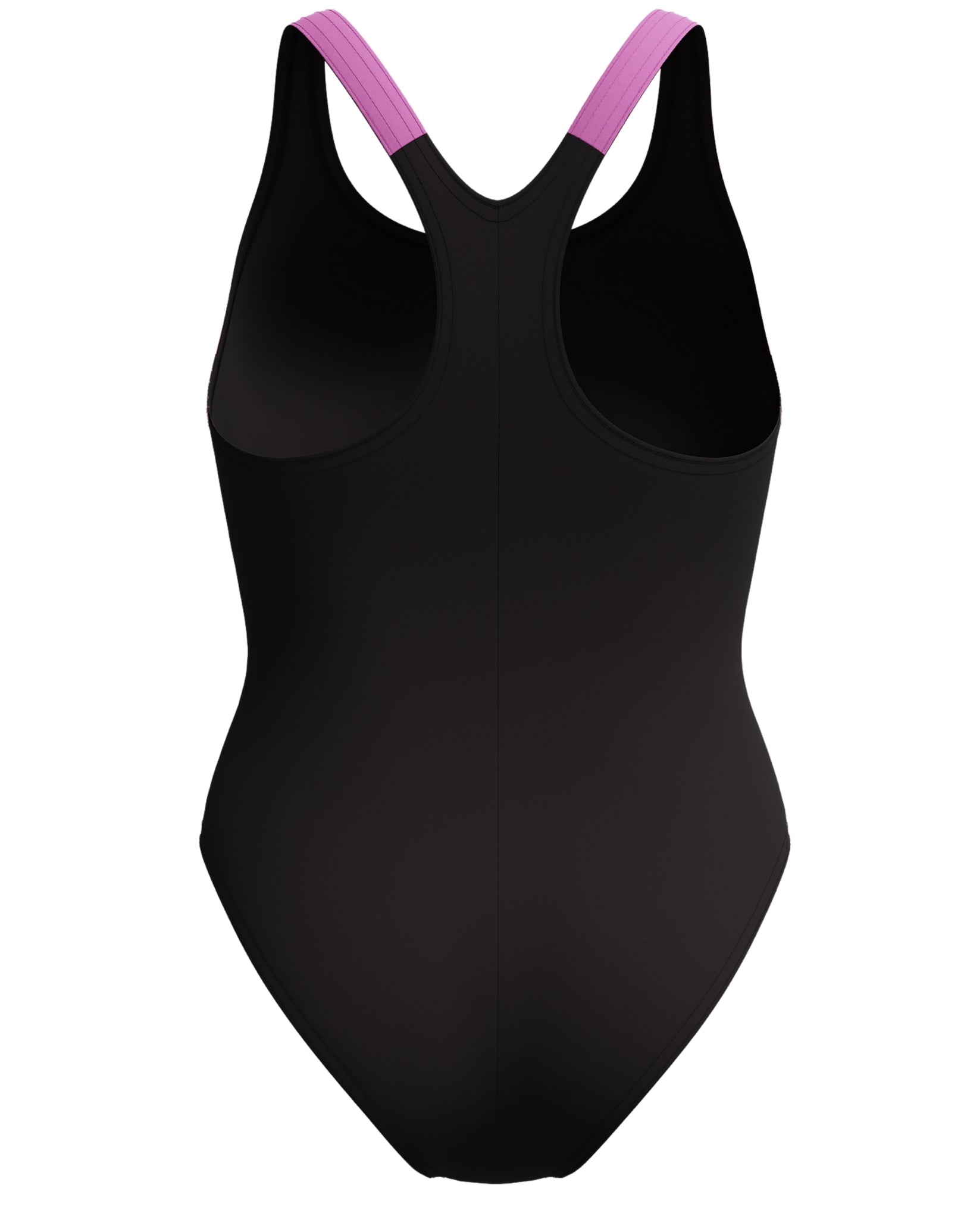 HyperBoom Splice Racerback Swimsuit for Women - Black & Pink Two-Tone Design | High Support Athletic Swimwear for Swimming, Surfing & Beach Vacations