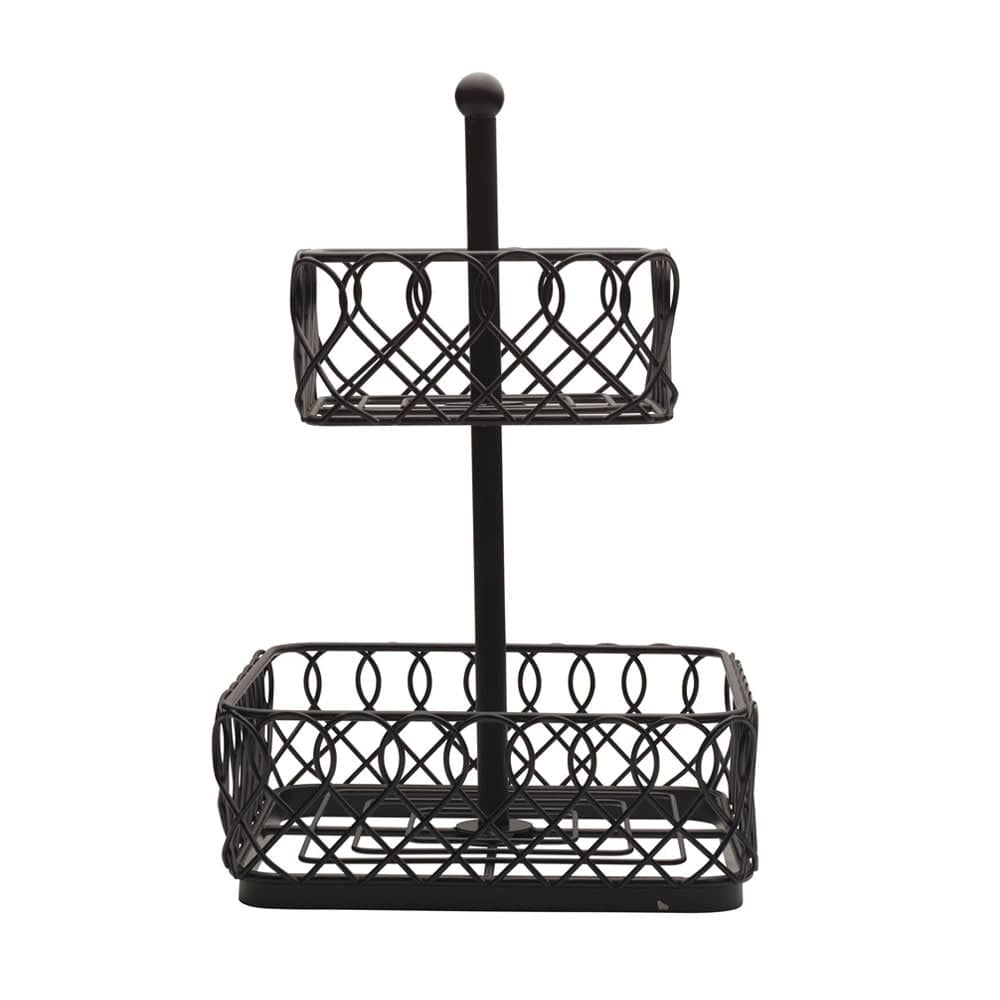 Juliette 2-Tier Storage Basket - Woven Organizer for Home, Bathroom, or Office - Perfect for Towels, Toys, and Essentials