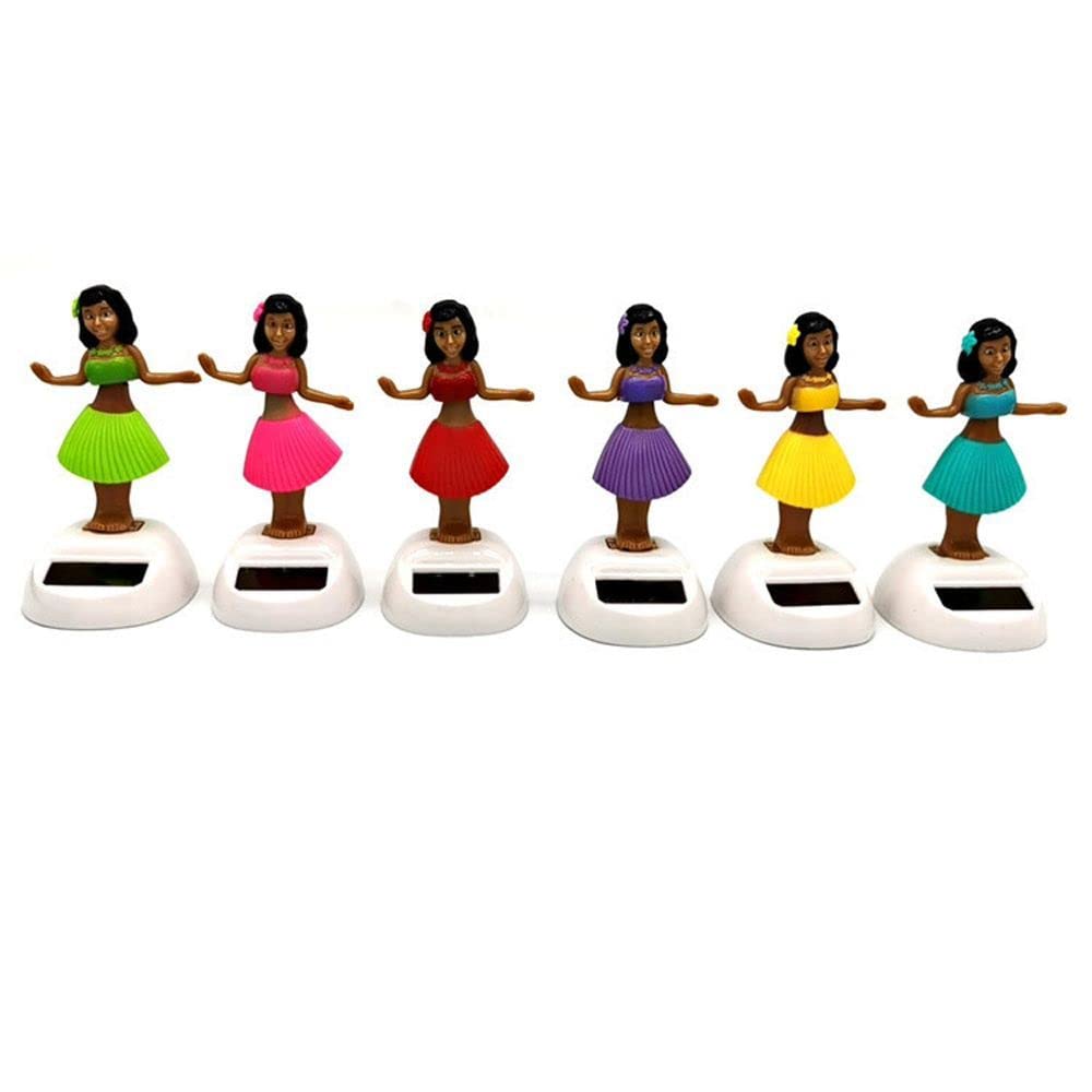 Solar Powered Hula Girl Ornament - Hawaiian Dancing Bobble Head Doll with Swinging Motion (Pink) - Perfect for Home Decor, Garden Party & Tropical Themed Events