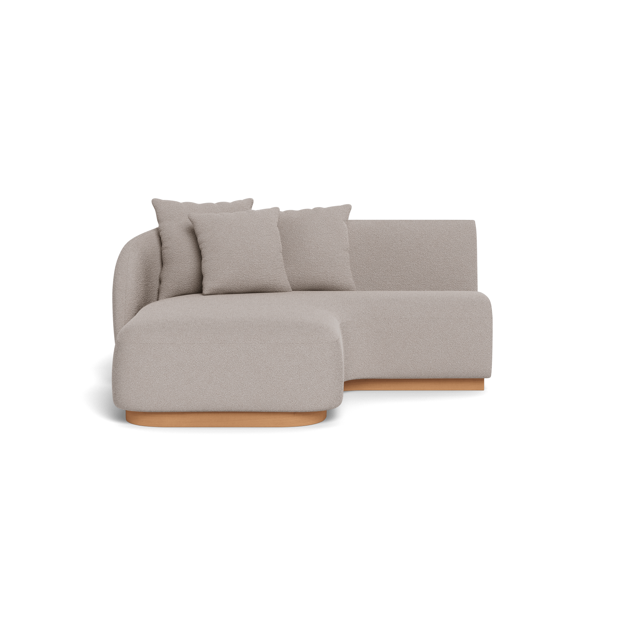 Como Curved Chaise Left - Modern Outdoor Lounge Chair with Water-Resistant Cushions, Perfect for Patio, Poolside, and Backyard Relaxation