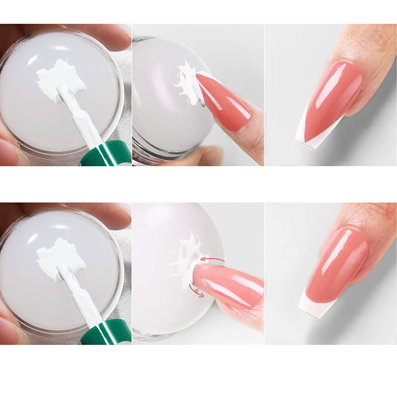 Clear Jelly Nail Stamper for French Tips - Transparent Silicone Rubber Nail Polish Stamper Kit - Perfect for DIY Nail Art, Salon Manicures & At-Home Nail Designs