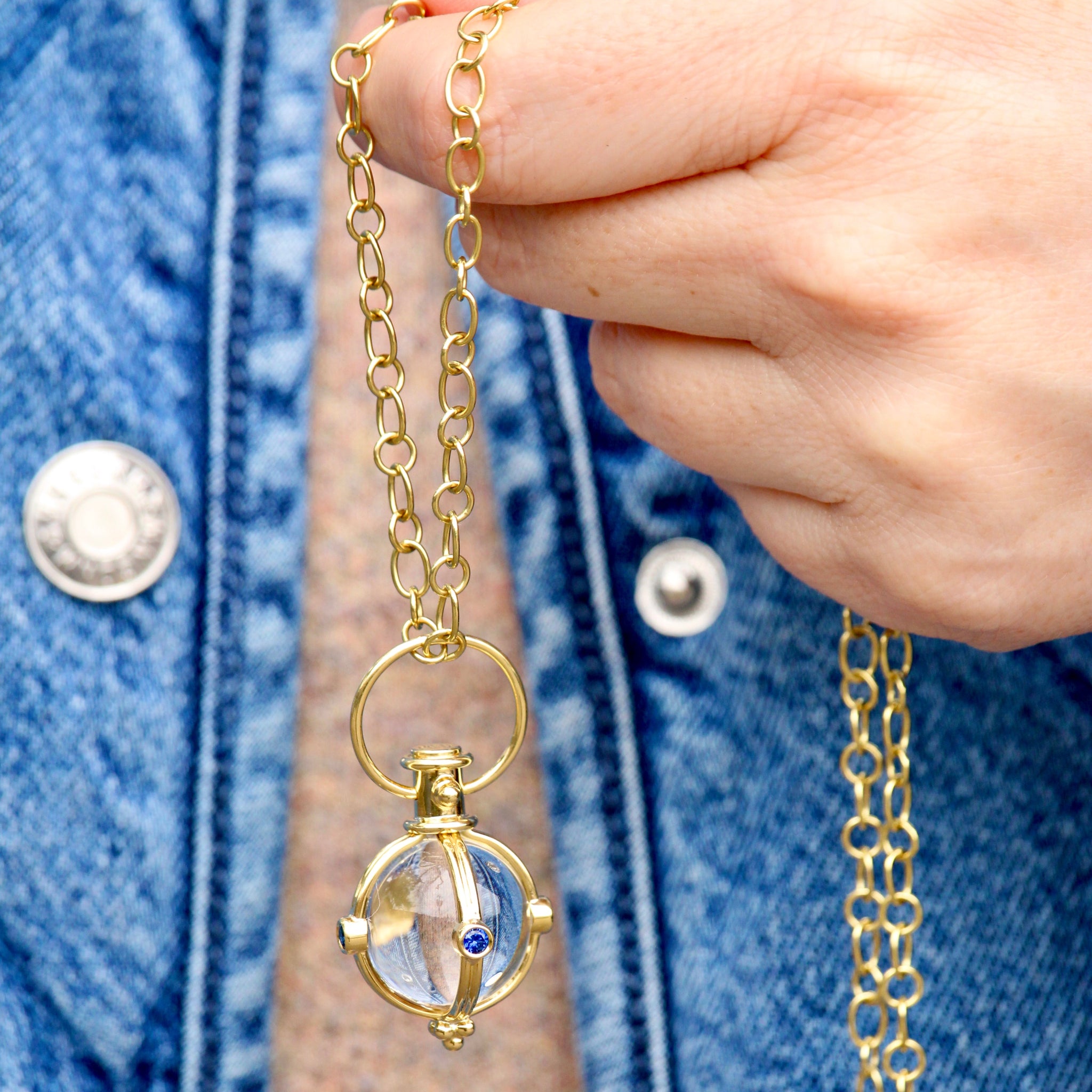 Temple St. Clair Ribbon Chain Necklace - 18K Gold Plated Elegant Jewelry for Women | Perfect for Weddings, Parties & Everyday Wear