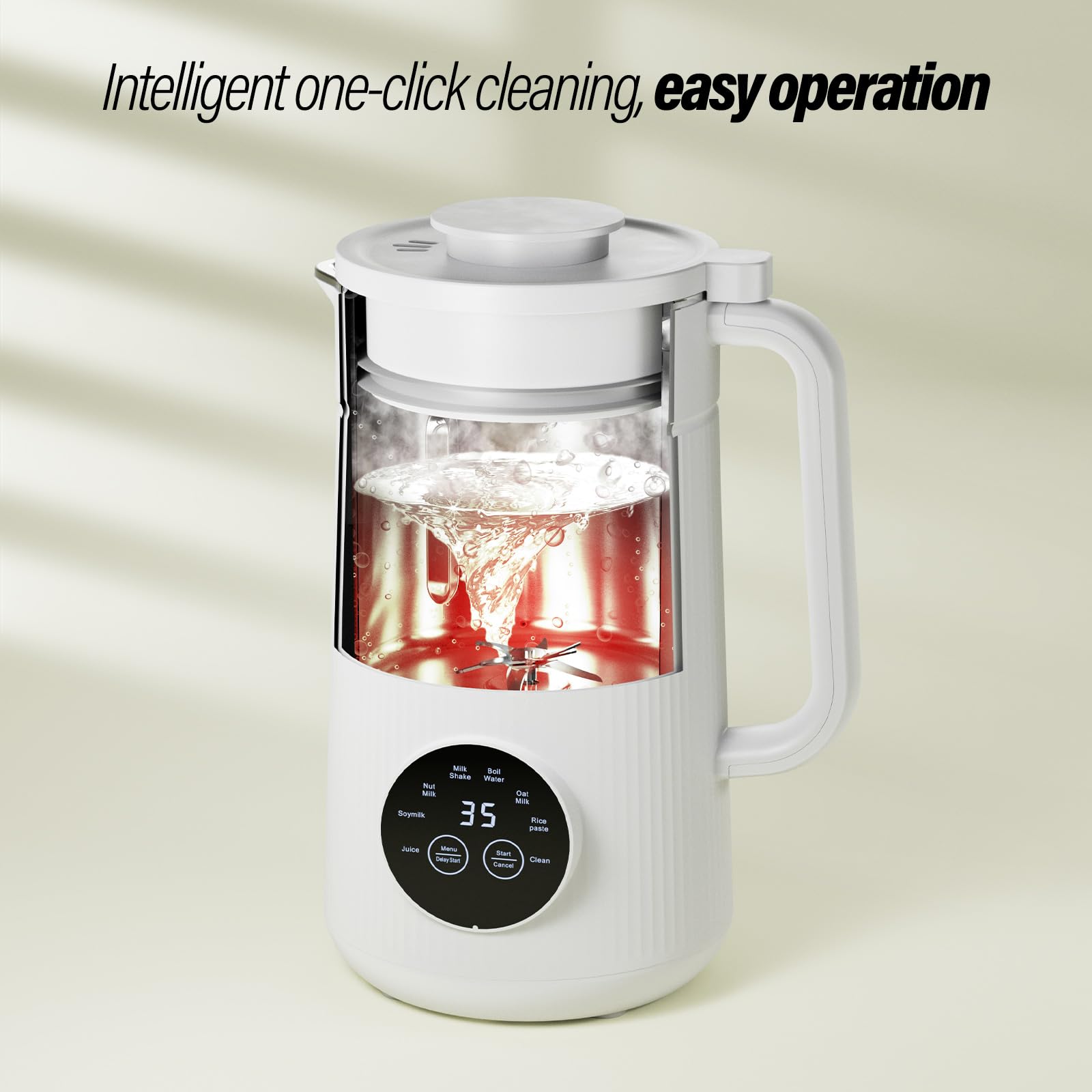IAGREEA Automatic Nut Milk Maker Machine - 35 oz Homemade Almond, Oat, Soy & Plant-Based Milk Maker for Dairy-Free Beverages | 10-Blade Countertop Blender with 2-Hour Heat Preservation | Perfect for Vegan, Keto & Healthy Lifestyles