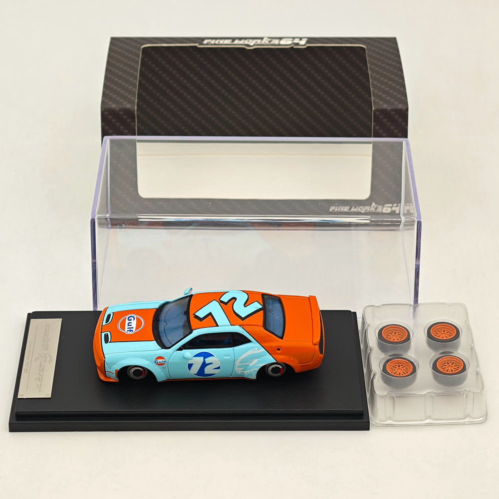 1:64 Scale Dodge SRT Hellcat Muscle Car Diecast Model - Gulf Livery Collectible Toy for Display & Racing Enthusiasts | Perfect for Car Collections, Office Decor & Kids Playtime