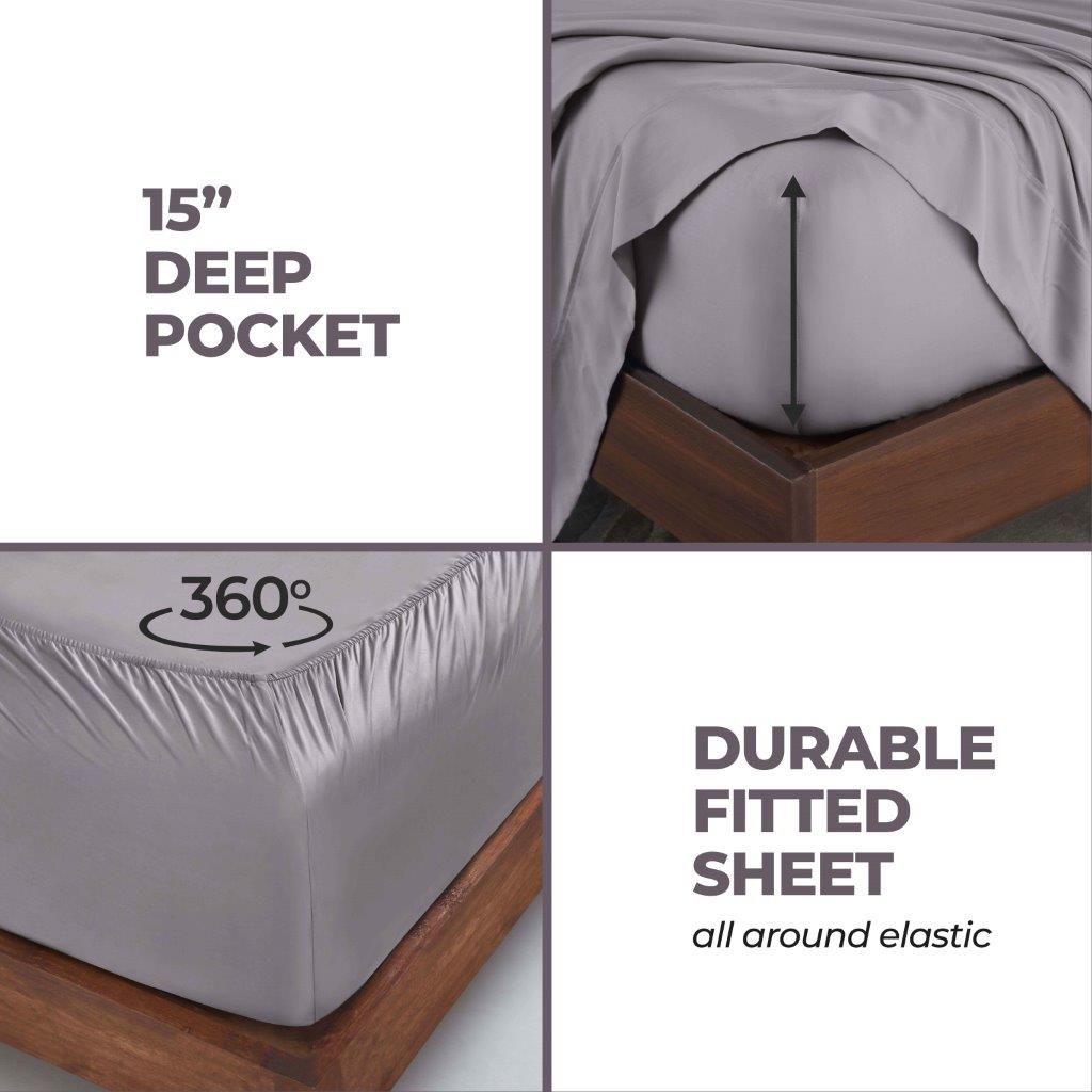 Premium 300 Thread Count Modal Deep Pocket Sheet Set - Soft & Breathable Bedding for Ultimate Comfort - Perfect for Master Bedroom, Guest Room, or Vacation Home