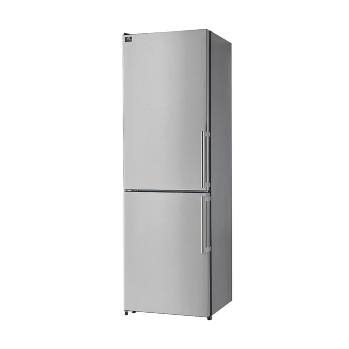 23.4 Inch 10.8 cu.ft Stainless Steel Bottom Freezer Refrigerator with Left Swing Door - Model FFFFD1778 24LS | Perfect for Kitchens, Apartments & Small Spaces