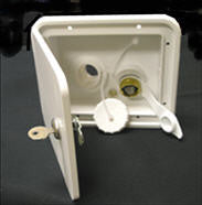 Portable Water Tank with Locking Door - Fresh & City Water Storage for Camping, RV, and Emergency Preparedness