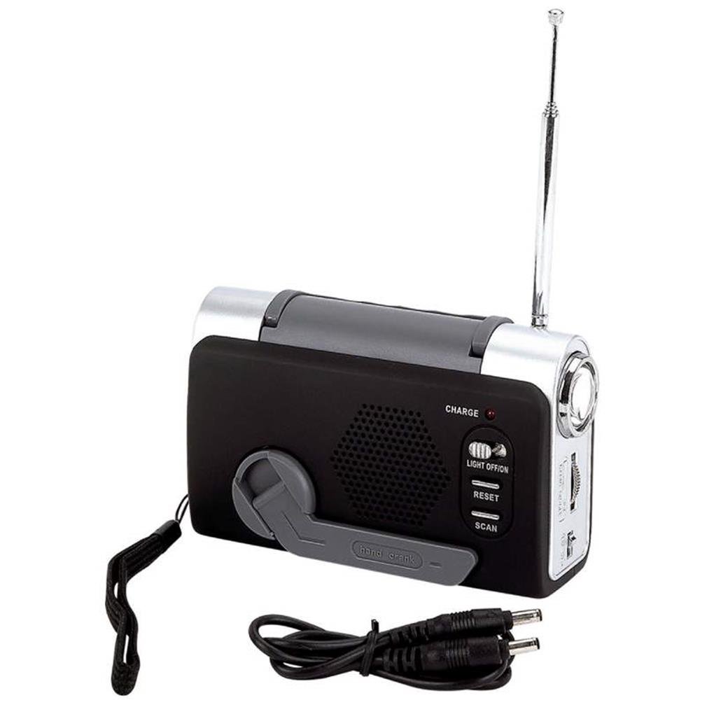 BF Systems ELCRANK3 Hand Crank Emergency Radio - AM/FM/Weather Band, LED Flashlight, Solar & USB Charger, Portable Survival Gear for Camping, Hiking, and Power Outages