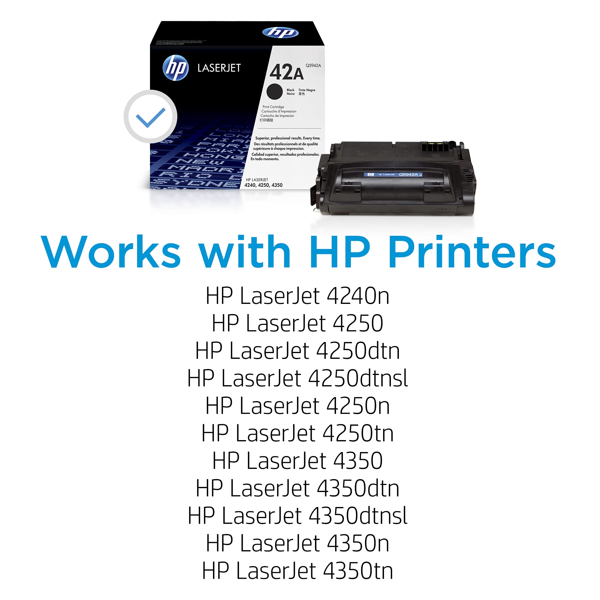 Original HP 42A Black Toner Cartridge (Q5942A) - Compatible with HP LaserJet 4240/4250/4350 Printers | High-Yield Replacement for Office & Home Printing Needs