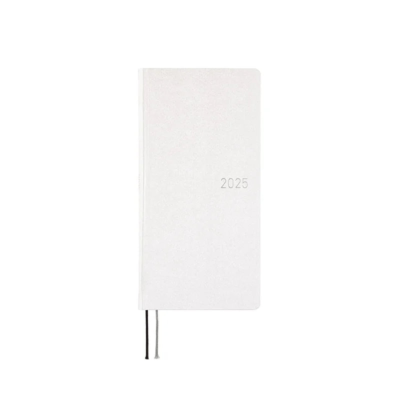Hobonichi Techo 2025 Planner - Platinum White Weeks Hardcover, Weekly Horizontal Layout, English Edition (January Start, Monday Start) | Perfect for Journaling, Productivity & Daily Planning