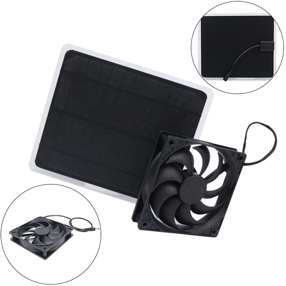 10W Solar Powered Mini Fan - Camping, Greenhouse & Ventilation