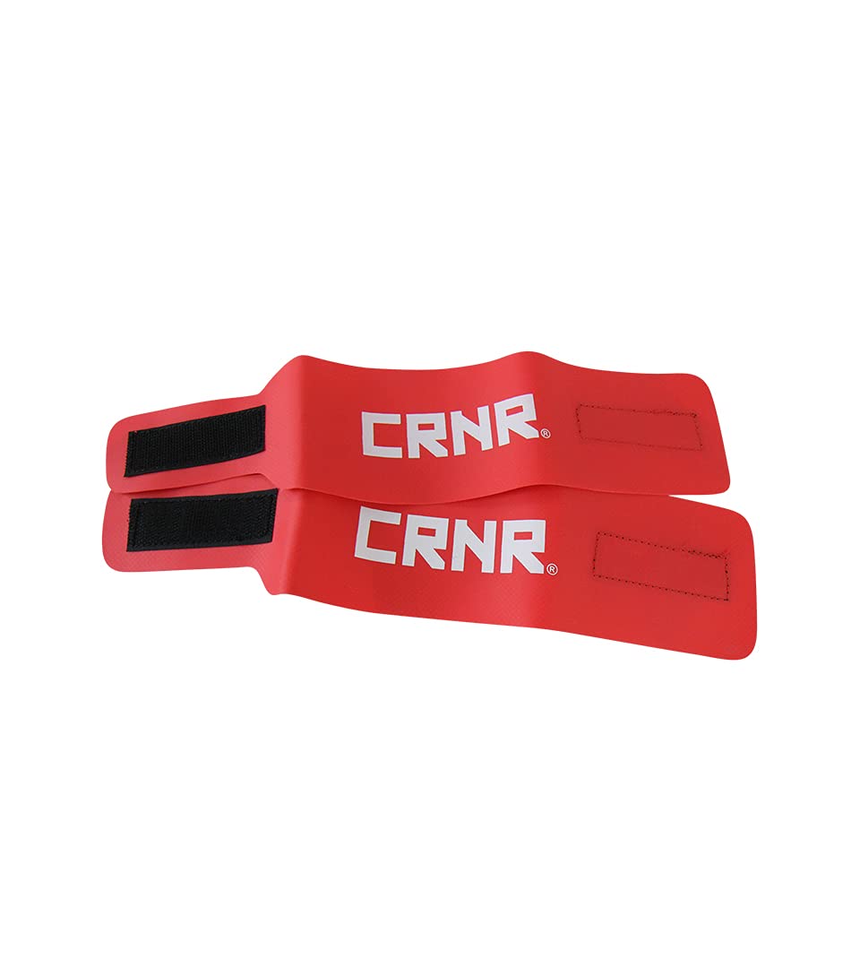 Combat Corner 4-Pack CRNR Tournament Ankle Bands (2 Red & 2 Blue) - Soft Vinyl Wrestling Score Bands with Hook & Loop Closure - Perfect for MMA, BJJ & Wrestling Competitions