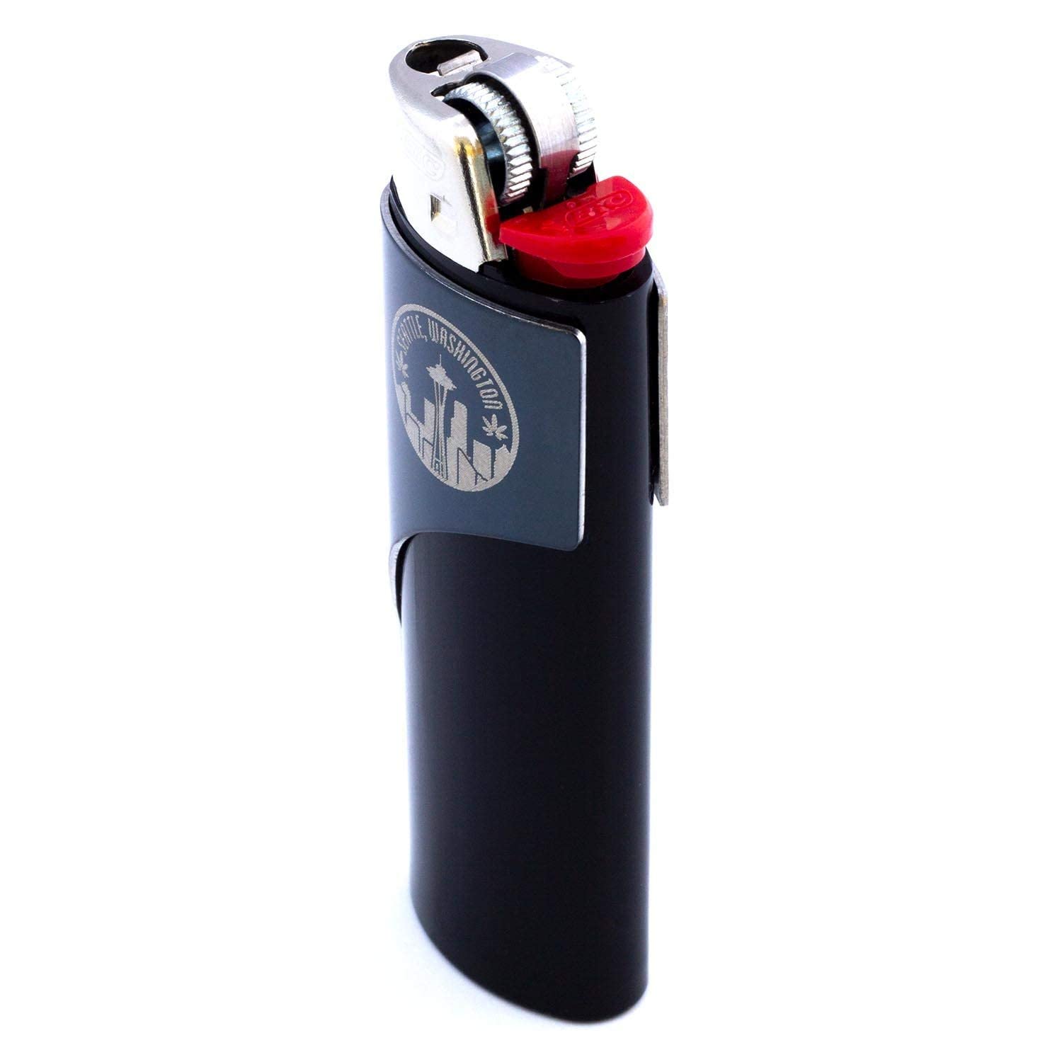 Kasher’s Seattle Lighter Tool - Multipurpose Lighter Accessory for Pipe Cleaning & Cutting (Black) - Perfect for Smokers & Outdoor Use