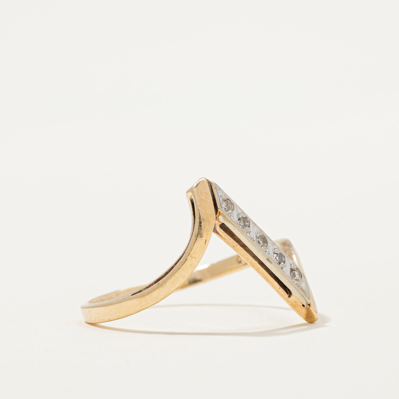 0.05ctw Diamond Column Bypass Ring - Size 7.5 | Elegant Wedding Band, Anniversary Gift, Promise Ring for Women | Perfect for Proposals, Engagements & Special Occasions