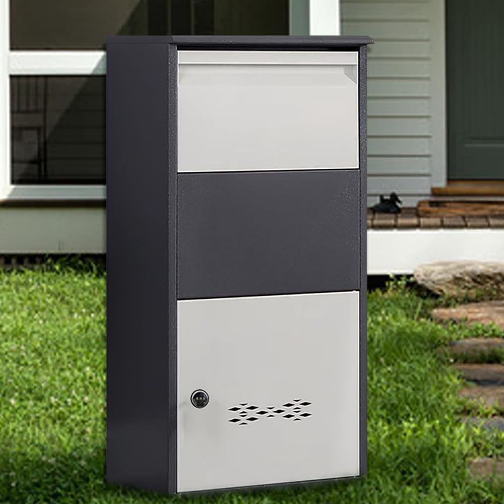 Secure Steel Package Delivery Box with Combination Lock - Weatherproof Outdoor Parcel Drop Box for Home & Business - Perfect for Front Porch, Apartment Lobby & Office Building Package Security