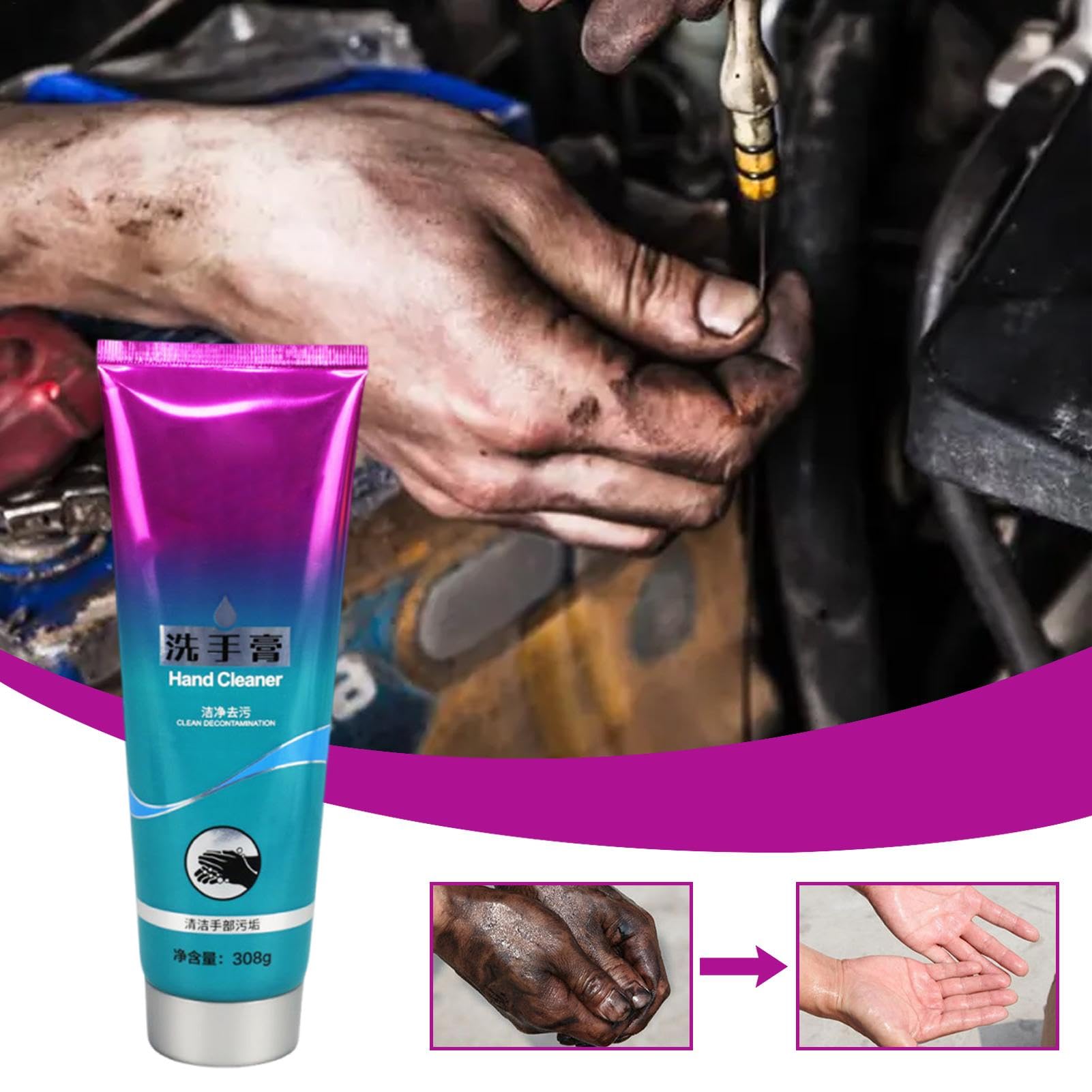 Mechanic Hand Cleaner Soap – 308g Industrial Strength Hand Scrub for Machine Oil & Paint – Non-Irritating Formula for Mechanics & Auto Workers – Perfect for Garage, Workshop & DIY Projects
